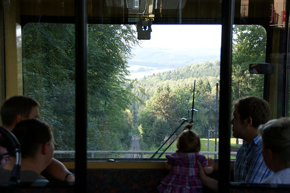 Drahtseilbahn Augustusburg - Blick talwärts