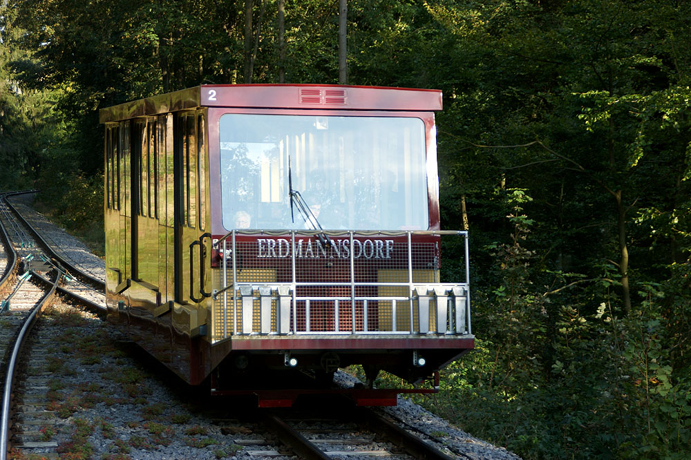 Drahtseilbahn Augustusburg - Drahtseilbahnwagen talwärts