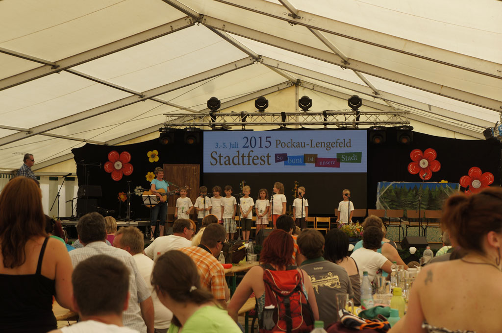 Auftritt der Kindergruppe zum Stadtfest Pockau-Lengefeld