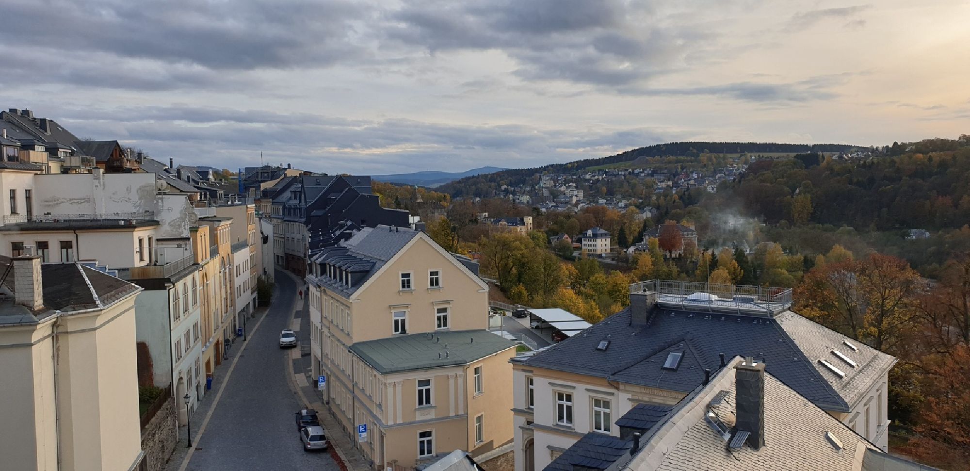 Ausblick von der Terrasse auf Annaberg