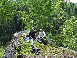 Rast auf dem Felsen oberhalb der Lochmühle