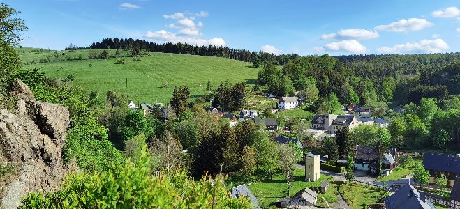 Blick vom Burgfelsen Rechenberg