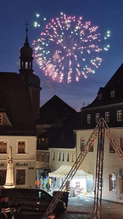 Feuerwerk zum Burgfest Wolkenstein